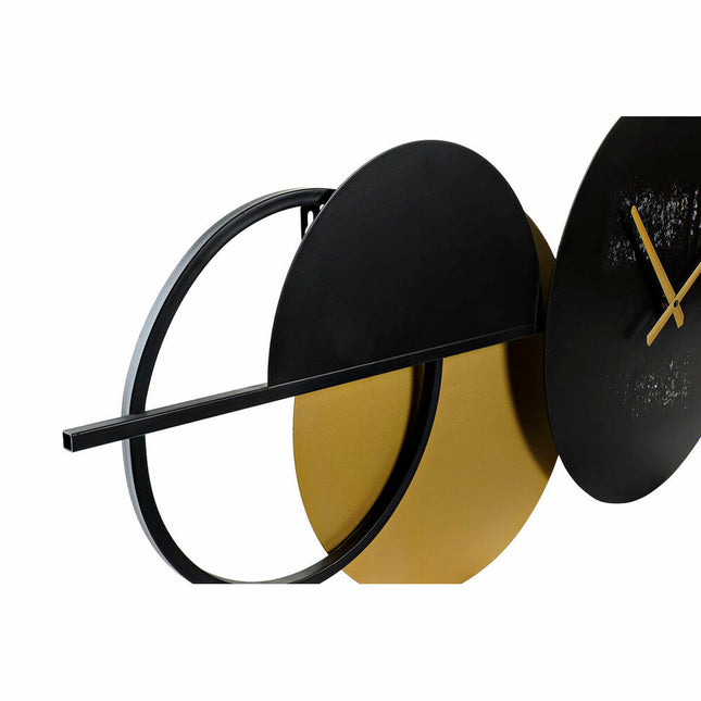 Wanduhr DKD Home Decor Schwarz Gold Metall Moderne (123 x 5 x 48 cm)