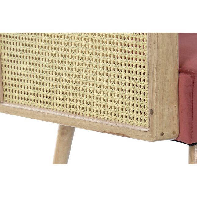 Sitz DKD Home Decor Rosa Polyester Rattan (66 x 64 x 79 cm)