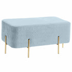 Hocker DKD Home Decor   Gold Metall Himmelsblau Schwamm (91 x 46,5 x 42 cm)