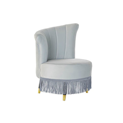 Sitz DKD Home Decor Metall Polyester Himmelsblau Schwamm Holz MDF (77 x 63 x 85 cm)