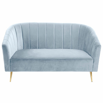 Sofa DKD Home Decor Gold Himmelsblau Metall Schwamm Holz MDF Moderne Sixties 140 x 77 x 81 cm