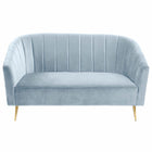 Sofa DKD Home Decor Gold Himmelsblau Metall Schwamm Holz MDF Moderne Sixties 140 x 77 x 81 cm