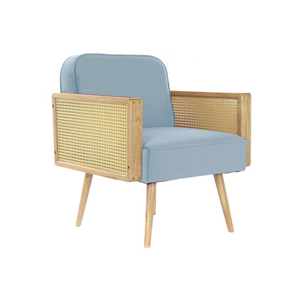 Sitz DKD Home Decor Polyester Himmelsblau Rattan (66 x 64 x 79 cm)