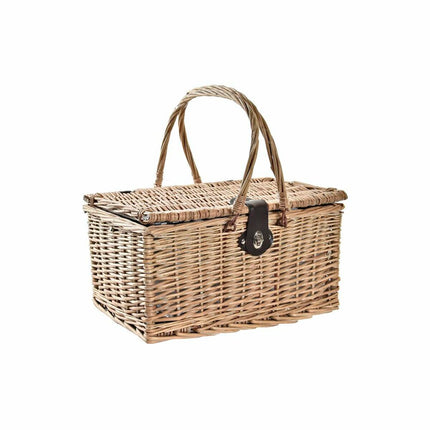 Korb DKD Home Decor korb Picnic aus Keramik natürlich Blau Polyester Edelstahl (41 x 33 x 23 cm)