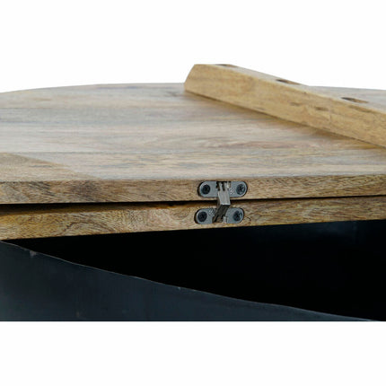 Beistelltisch DKD Home Decor Schwarz Metall Mango-Holz (90 x 90 x 37 cm)