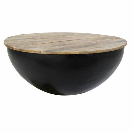 Beistelltisch DKD Home Decor Schwarz Metall Mango-Holz (90 x 90 x 37 cm)