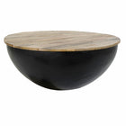 Beistelltisch DKD Home Decor Schwarz Metall Mango-Holz (90 x 90 x 37 cm)