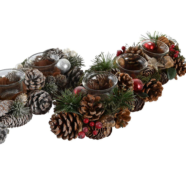 Weihnachtliche Kerzenhalter DKD Home Decor Weiß Rot grün Kristall 38 x 13 x 8,5 cm (2 Stück)