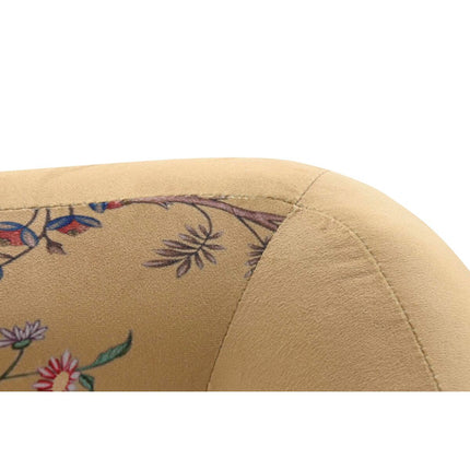 Sofa DKD Home Decor 140 x 71 x 71 cm Schwarz Metall Gelb Blomster Shabby Chic