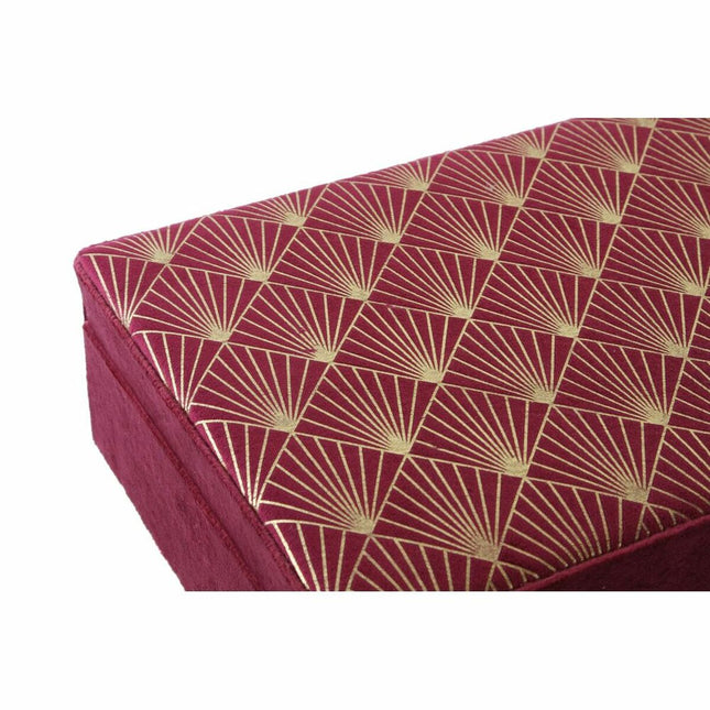 Box-Schmuckkästchen DKD Home Decor Holz Polyester (2 Stück) (24 x 16 x 7 cm)