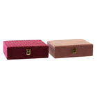 Box-Schmuckkästchen DKD Home Decor Lila Rosa Gold Holz (2 Stück) (24 x 16 x 7 cm)