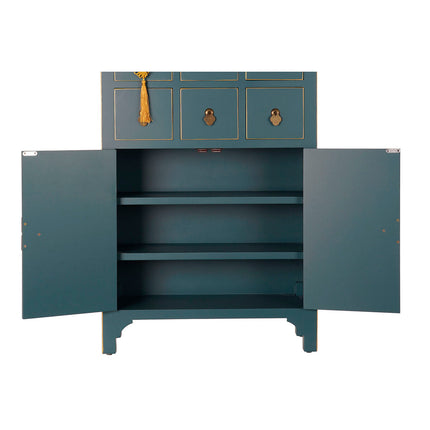 Schubladenschrank DKD Home Decor Blau Rot Tanne Holz MDF Orientalisch 63 x 27 x 101 cm