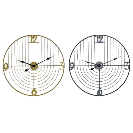 Wanduhr DKD Home Decor Schwarz Gold Metall 60 x 3 x 60 cm Moderne (2 Stück)