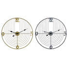Wanduhr DKD Home Decor Schwarz Gold Metall 60 x 3 x 60 cm Moderne (2 Stück)