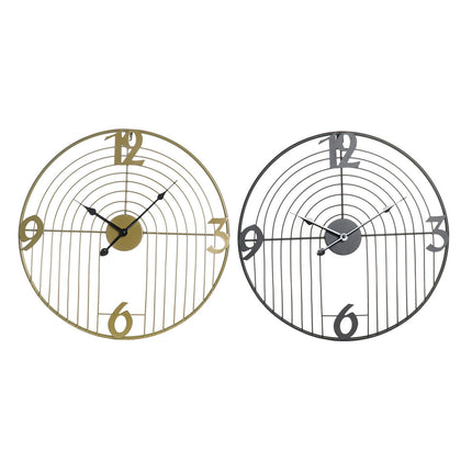Wanduhr DKD Home Decor Schwarz Gold Metall Moderne 45 x 3 x 45 cm (2 Stück)
