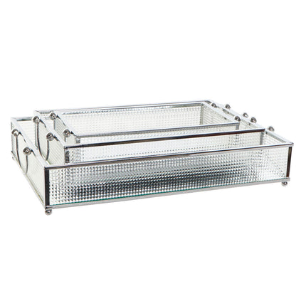 Tablettset DKD Home Decor Kristall Metall Durchsichtig (31 x 18 x 5,5 cm)