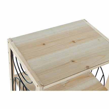 Regal DKD Home Decor natürlich Schwarz Metall Holz 4 Regale (40 x 28 x 80 cm)