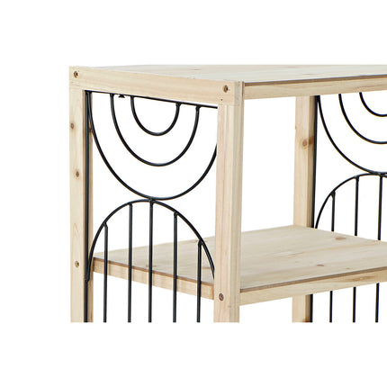 Regal DKD Home Decor natürlich Schwarz Metall Holz 4 Regale (40 x 28 x 80 cm)