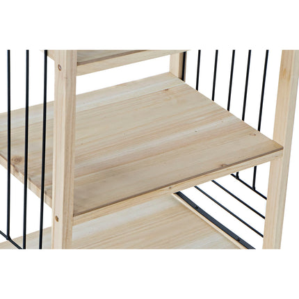 Regal DKD Home Decor natürlich Schwarz Metall Holz 4 Regale (40 x 28 x 80 cm)