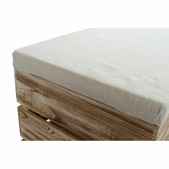Fußstütze DKD Home Decor Beige natürlich Holz Loft 60 x 35 x 44 cm