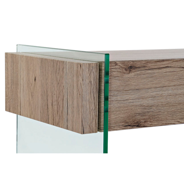Konsole DKD Home Decor 110 x 40 x 75 cm natürlich Durchsichtig Verre trempé Holz MDF