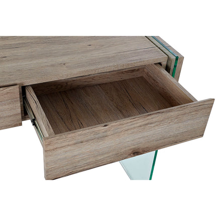 Konsole DKD Home Decor 110 x 40 x 75 cm natürlich Durchsichtig Verre trempé Holz MDF