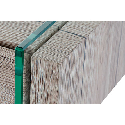 Konsole DKD Home Decor 110 x 40 x 75 cm natürlich Durchsichtig Verre trempé Holz MDF