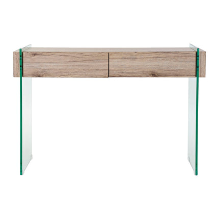 Konsole DKD Home Decor 110 x 40 x 75 cm natürlich Durchsichtig Verre trempé Holz MDF