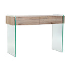 Konsole DKD Home Decor 110 x 40 x 75 cm natürlich Durchsichtig Verre trempé Holz MDF