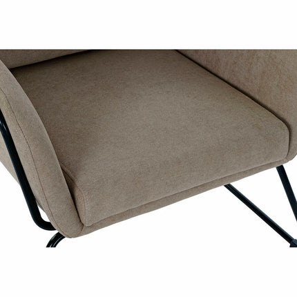 Sitz DKD Home Decor Schwarz Beige Metall Polyester (75 x 76 x 81 cm)