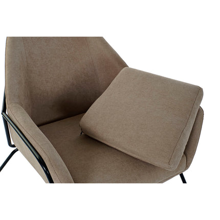 Sitz DKD Home Decor Schwarz Beige Metall Polyester (75 x 76 x 81 cm)