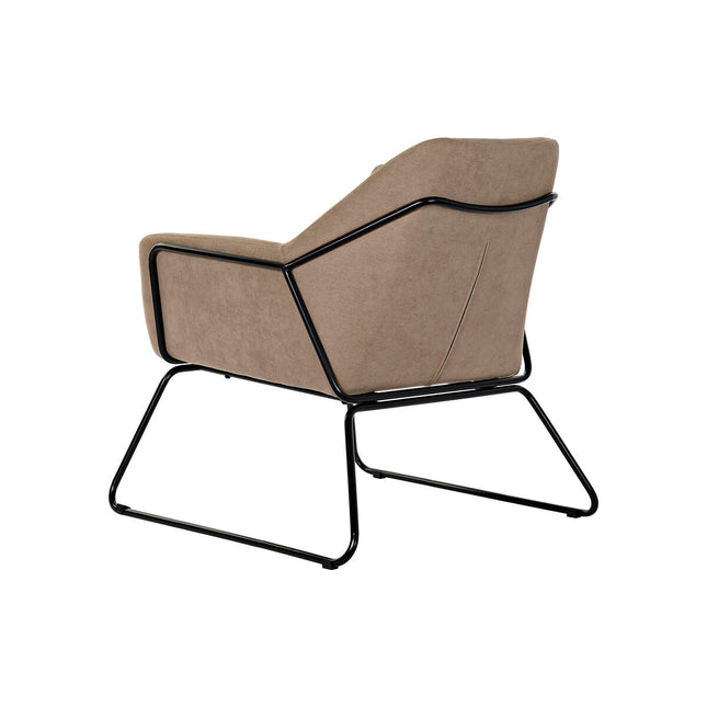 Sitz DKD Home Decor Schwarz Beige Metall Polyester (75 x 76 x 81 cm)