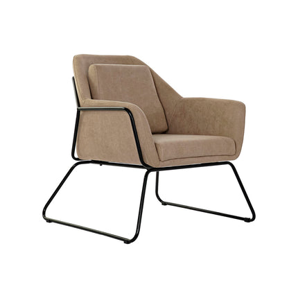 Sitz DKD Home Decor Schwarz Beige Metall Polyester (75 x 76 x 81 cm)