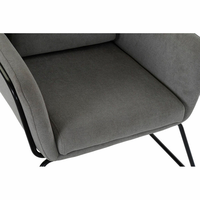 Sitz DKD Home Decor Schwarz Grau Metall Polyester (75 x 76 x 82 cm)