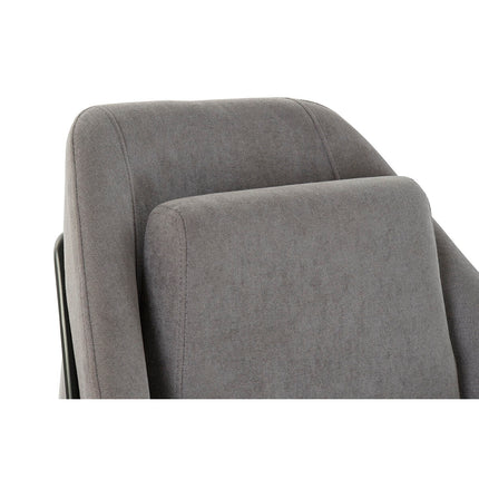 Sitz DKD Home Decor Schwarz Grau Metall Polyester (75 x 76 x 82 cm)