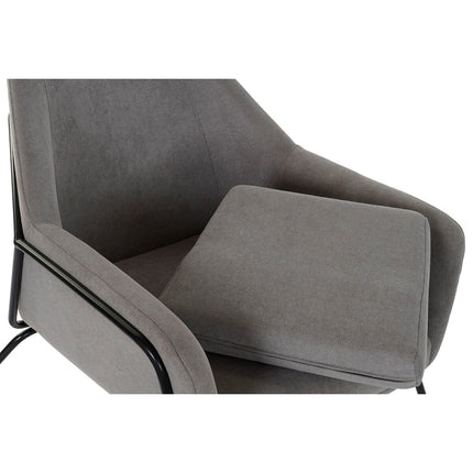 Sitz DKD Home Decor Schwarz Grau Metall Polyester (75 x 76 x 82 cm)