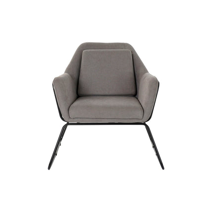 Sitz DKD Home Decor Schwarz Grau Metall Polyester (75 x 76 x 82 cm)