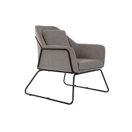 Sitz DKD Home Decor Schwarz Grau Metall Polyester (75 x 76 x 82 cm)
