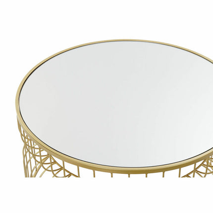 Beistelltisch DKD Home Decor Spiegel Gold Metall (71 x 71 x 43 cm)