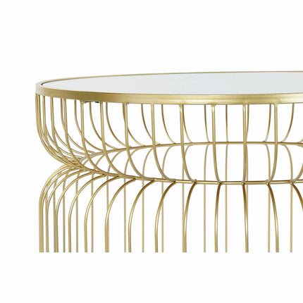 Beistelltisch DKD Home Decor Spiegel Gold Metall (71 x 71 x 43 cm)