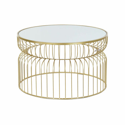 Beistelltisch DKD Home Decor Spiegel Gold Metall (71 x 71 x 43 cm)