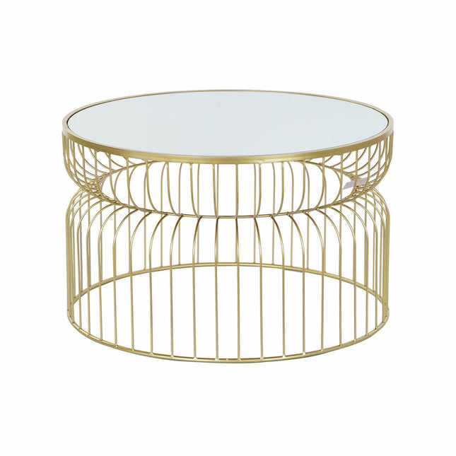 Beistelltisch DKD Home Decor Spiegel Gold Metall (71 x 71 x 43 cm)
