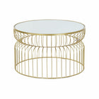 Beistelltisch DKD Home Decor Spiegel Gold Metall (71 x 71 x 43 cm)
