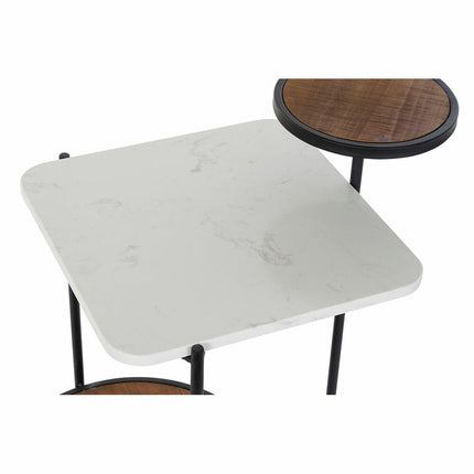 Beistelltisch DKD Home Decor 56,5 x 38 x 66 cm Schwarz Metall Holz Braun Weiß Marmor