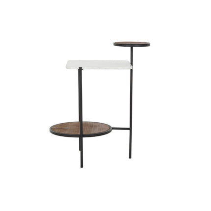 Beistelltisch DKD Home Decor 56,5 x 38 x 66 cm Schwarz Metall Holz Braun Weiß Marmor