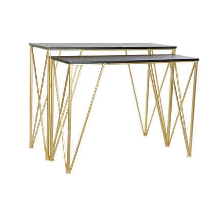 Konsole DKD Home Decor 107,5 x 36 x 79,5 cm Schwarz Gold Metall Holz