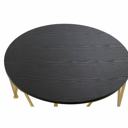 2nd-Set Tischchen DKD Home Decor Schwarz Gold 79 x 79 x 46 cm
