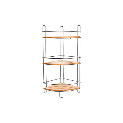 Badezimmerregal DKD Home Decor natürlich Aluminium Bambus Rostfreies Chrom-Metall (19,5 x 19,5 x 47 cm)