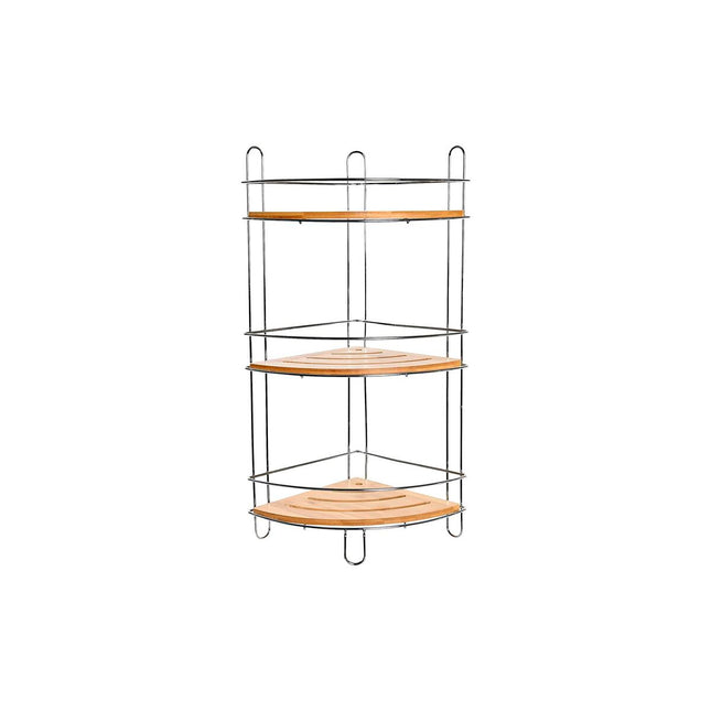 Badezimmerregal DKD Home Decor natürlich Aluminium Bambus Rostfreies Chrom-Metall (19,5 x 19,5 x 47 cm)