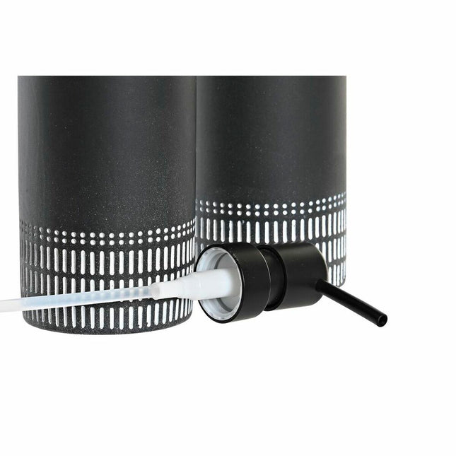 Badezimmer Set DKD Home Decor natürlich Aluminium Harz Dunkelgrau Bambus (7 x 7 x 18 cm)